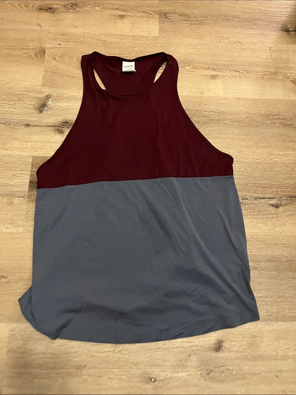 PINK Victoria's Secret Two-Tone Racerback Tank - Burgundy & Gray